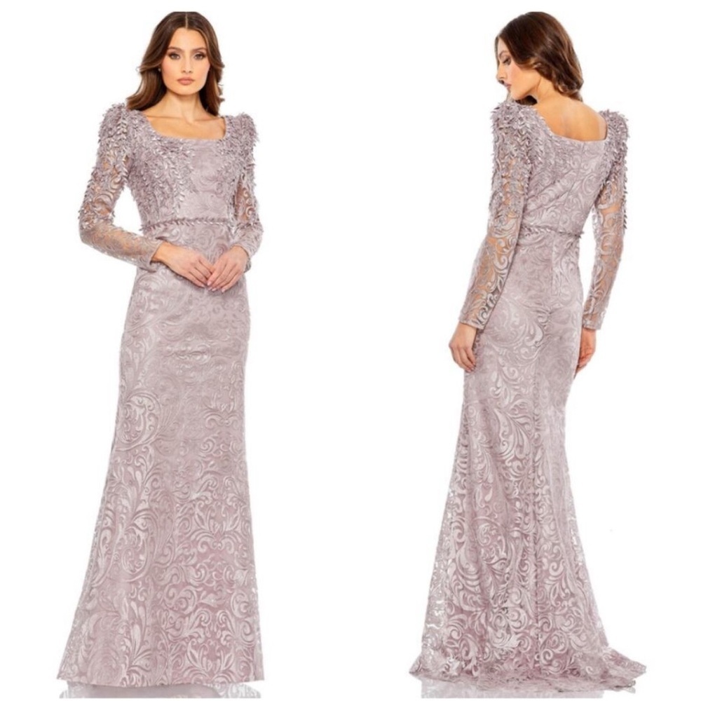Mac Duggal Lilac Trumpet Style Gown NWT